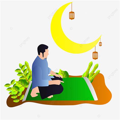 Muslim Prayer Clipart Vector, Vector Illustration Of Prayers Sholat ...