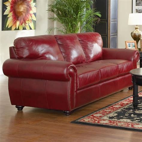 10 Best Ideas Red Leather Couches and Loveseats