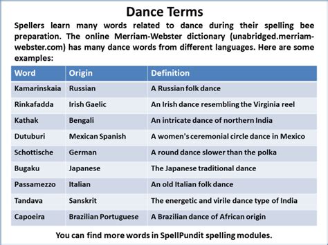 Dance terms – Artofit