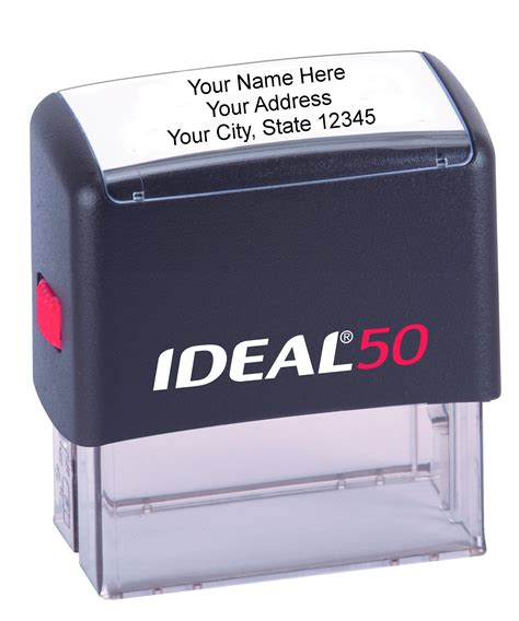 Ideal 50 Personalized Custom 3 Line Return Address Self Inking Rubber ...