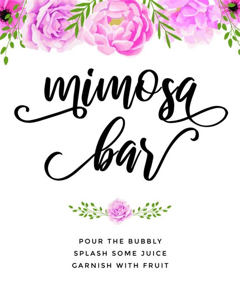 Free Printable Mimosa Bar Sign