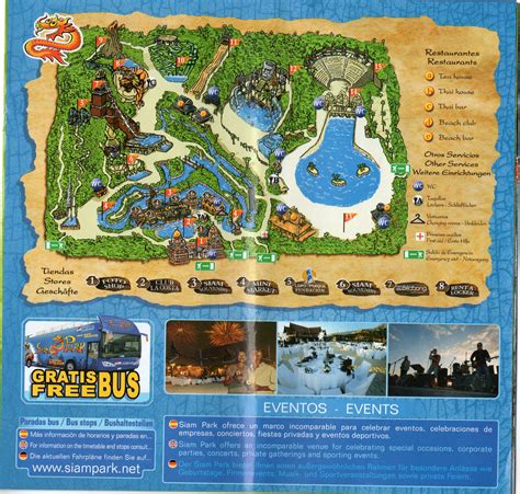 Siam Park map | Parques, Eventos, Parada de buses