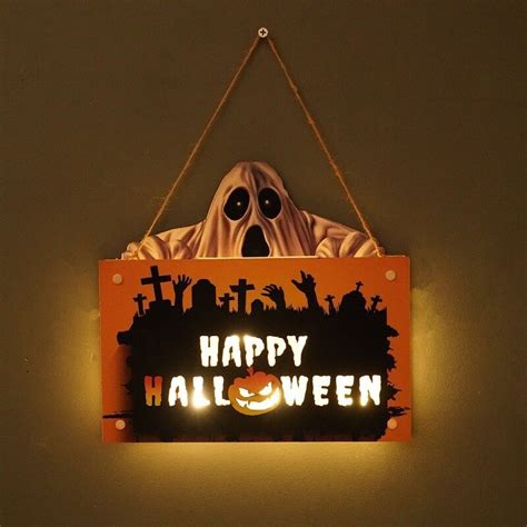 Halloween Door Sign With Lights - Dzordz Shop