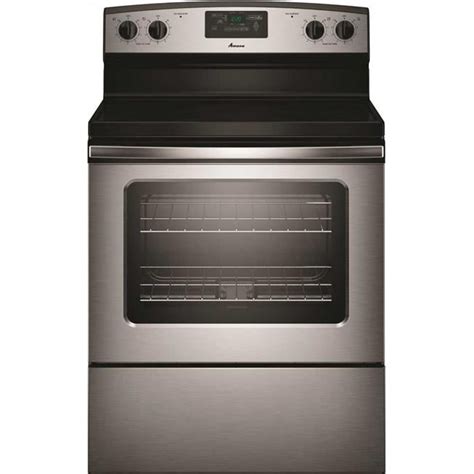 Amana Aer5330Bas Amana 4.8 Cu. Ft. Smooth Top Electric Range With ...