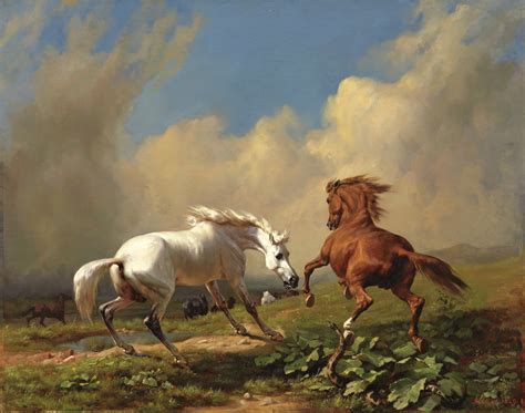 rudolf, Koller, Oil, Art, Horse, Cloud, Sky Wallpapers HD / Desktop and ...