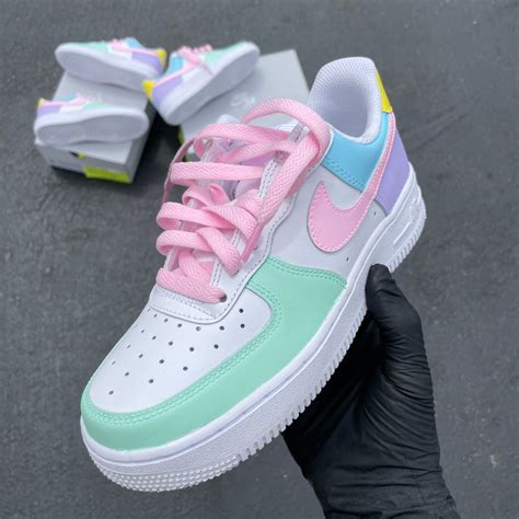 Nike Air Force 1 Sneakers - Custom Pastel Colors – B Street Shoes