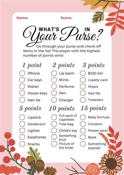 What's In Your Purse Bridal Shower Game (3 Free PDFs)