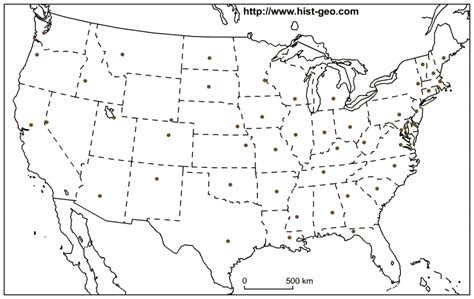 States And Capitals Map Blank