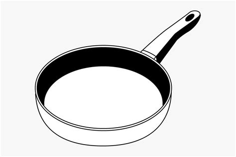 Frying Pan Clip Art Black And - Cooking Pan Clipart Black And White ...