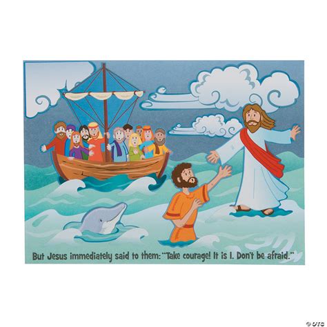 Jesus & Peter Walk on Water Mini Sticker Scenes | Oriental Trading