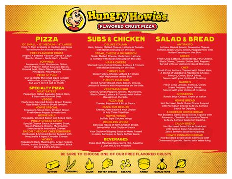 Hungry Howie's Pizza menu in Flushing, Michigan, USA