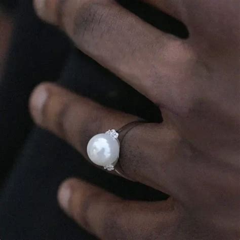 Pearl Silver Ring for Men | Best Shell Pearl, 925 Silver