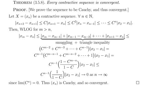 [Math] Problem with showing that every Contractive Sequence is Cauchy ...