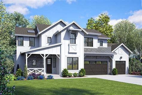 Plan 23811JD: Two-Story Modern Farmhouse with Second-Level Master Bed ...