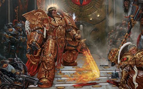 The Emperor of Mankind stands above the battered form of Sanguinus ...