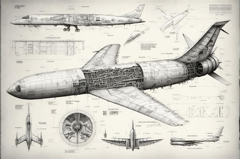 Premium AI Image | Aircraft design pencil sketch showing detailed and ...