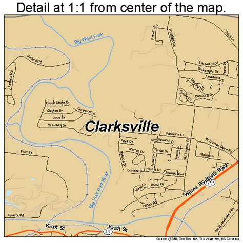 Clarksville Tennessee Street Map 4715160