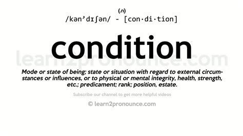 Pronunciation of Condition | Definition of Condition - YouTube