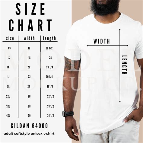 Gildan 64000 Size Chart Size Guide For Gildan T-shirt Gildan | atelier ...