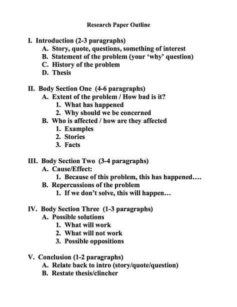 Research Paper Outline – How to Create a Good One