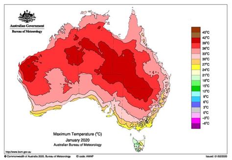 Australia maximum temperature, January 2020 in 2020 | Australia map ...