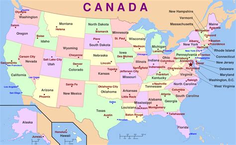 Usa Map States And Cities - Map