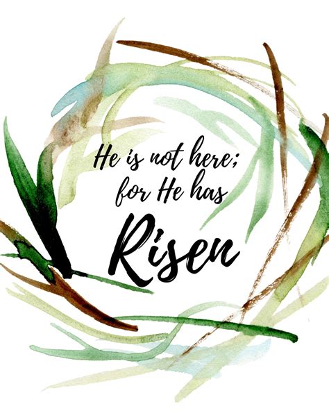 He Has Risen Easter Bible Verse Print Unframed Wall Art | Etsy