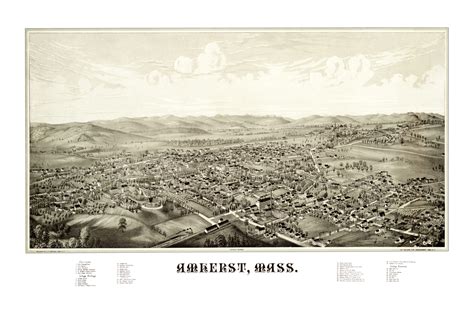 Beautiful old map of Amherst, Massachusetts in 1886 - KNOWOL