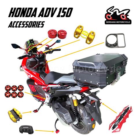 Honda ADV 150 Accessories Exhaust Cover Handlebar Clamp Kickstand Side ...