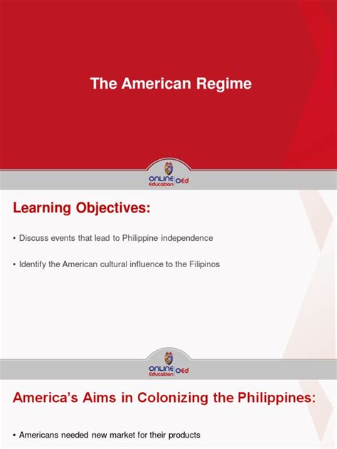 Phil History. The American Regime | PDF | Philippines