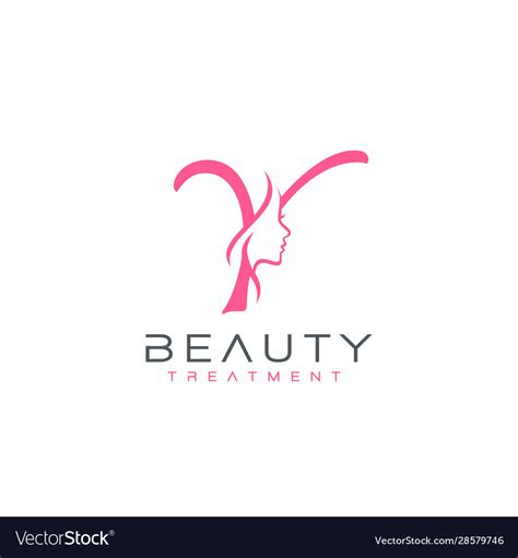 Letter y beauty face logo design icon Royalty Free Vector