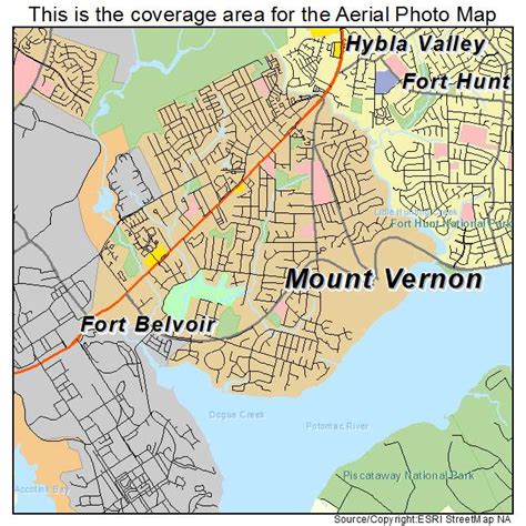 Aerial Photography Map of Mount Vernon, VA Virginia