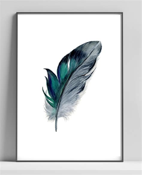 DigitalArtNadi Feather Watercolor Painting PNG & JPG, Feather Printable ...