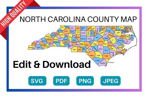 North Carolina County Map: Editable & Printable State County Maps