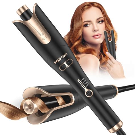 Febfoxs Curling Irons,Curling Iron Professional with 2" Large Rotating ...