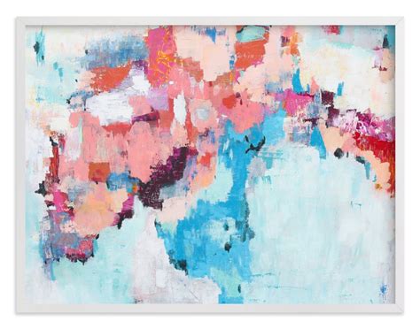 Pink and Blue Abstract Painting Wall Art Prints by Caryn Owen | Minted