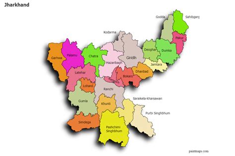 District Map Of Jharkhand