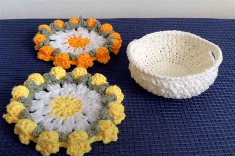 Bloom in Style: Crochet Flower Coasters and Basket Tutorial