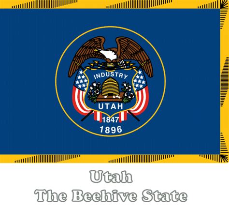 Large, Horizontal, Printable Utah State Flag, from NETSTATE.COM