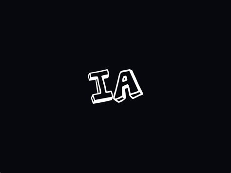 Initial Ia Letter Logo, Black White IA Brush Logo Icon Vector Stock ...