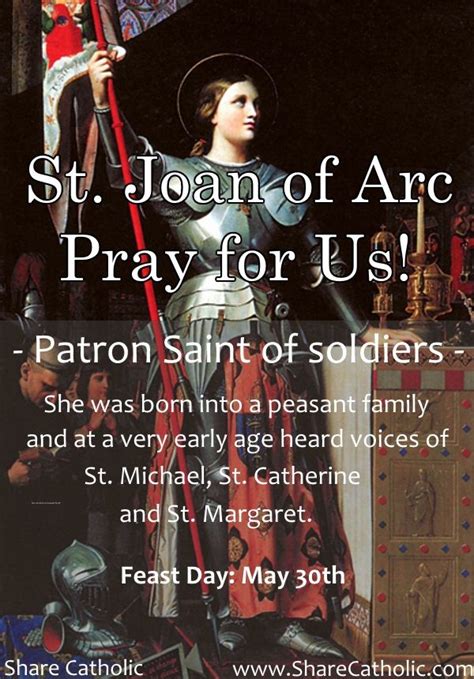 St. Joan of Arc (Feast Day – May 30th) | Joan of arc quotes, Joan of ...