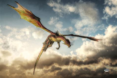 Flying Dragon, Death From Above Digital Art by Daniel Eskridge - Pixels