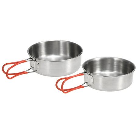 2Pcs Stainless Steel Bowls for Outdoor Camping Kitchen Dinner Plates ...