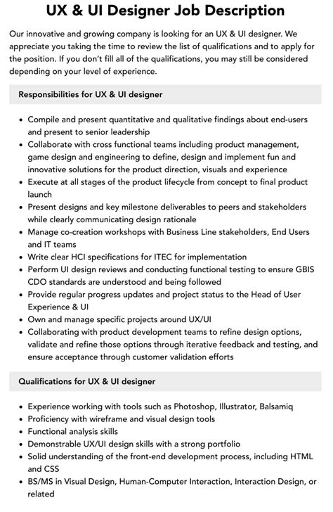 UX & UI Designer Job Description | Velvet Jobs