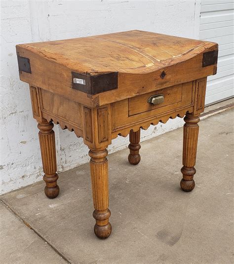 1 Drawer Butcher Block Table – Antiquities Warehouse