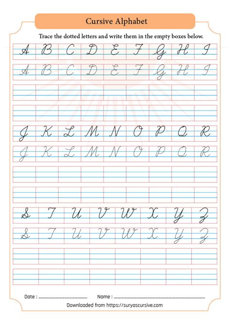 Cursive Uppercase Letters Printable Worksheet | Images and Photos finder