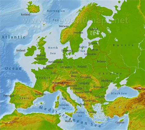 Physical Features Map Of Europe And Russia – The World Map