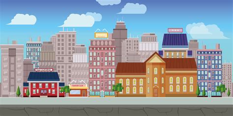 Cartoon City Background Material, Cartoon, City, Town Background Image ...