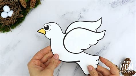 Free Printable Cut and Paste Dove Craft for Kids with Dove Template ...