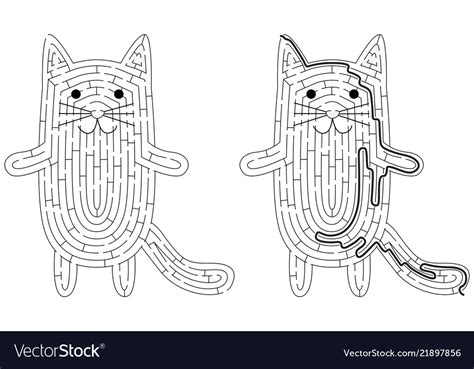 Cat maze Royalty Free Vector Image - VectorStock